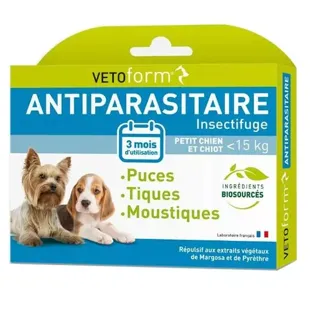 Vetoform Antiparassitario Cane Taglia Piccola -15kg 3 pipette