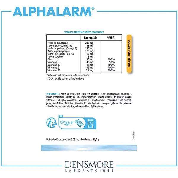 Densmore Alphalarm - Maintien d'une Vision normale - Cure 2 mois