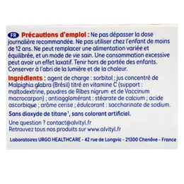 Alvityl Acerola 1000 à croquer Vitamine C dès 12 ans 2x30 comprimés