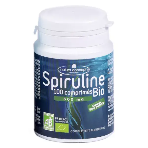 Naturo Concept Algues d'Eau Douce Spirulina Bio 100 compresse