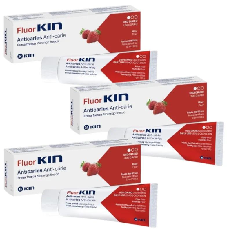 Kin Fluorkin Anticavity Toothpaste Strawberry 3x75 ml