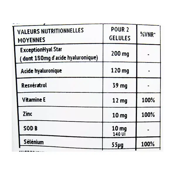 Valebio Acide Hyaluronique 300mg 30 gélules