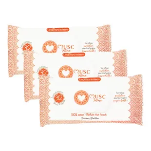 Salviettine profumate intime Musk Hot Peach - Confezione da 3 x 30 salviettine