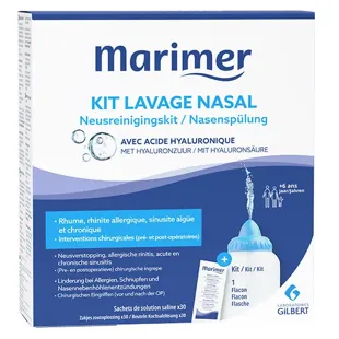 Marimer Kit Lavaggio Nasale 1 Flacone + 30 bistine di Soluzione Salina