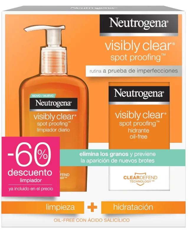 Visibly Clear Neutrogena 200ml Daily Cleanser Pack + Oil Free 50ml Moisturizer