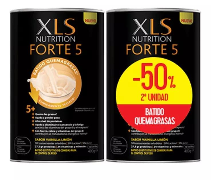 XLS Forte 5 Quemagrasas Batido Vainilla-Limón 2x400 gr (2ª ud al 50%)