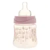 Bébisol Biberon Anti-Colique Silicone Col Large +0m Lapins Rose 150ml