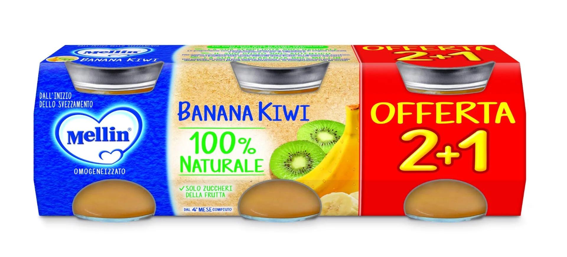 Mellin Omogeneizzato Di Frutta Banana e Kiwi 3x100 g