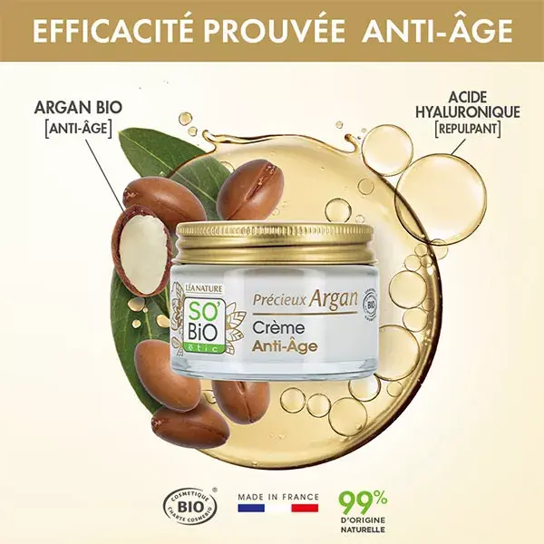 So'Bio Étic Précieux Argan Crème Anti-Âge Jour Bio 50ml