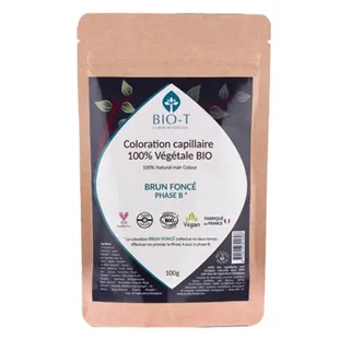 Bio-T Tinta per capelli a base vegetale Castano scuro B - Biologica e 100% naturale - 100 g