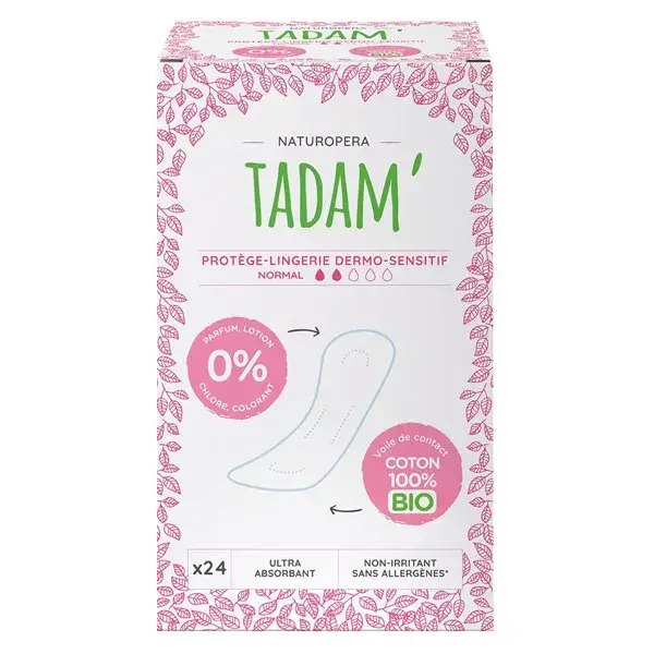 Tadam' Hygiène Féminine Protège-Lingerie Dermo-Sensitif Normal 24 unités