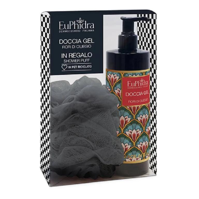 Euphidra Cofanetto Fiori di Ciliegio Doccia Gel + Shower Puff in Omaggio