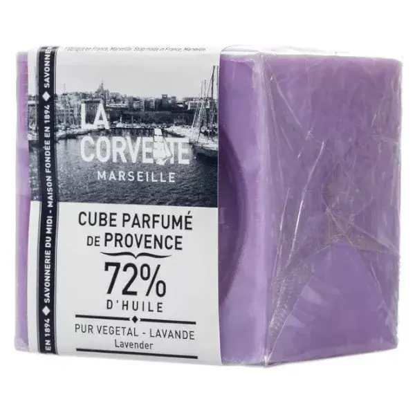 La Corvette Marseille Cube Parfumé de Provence Lavande Filmé 300g