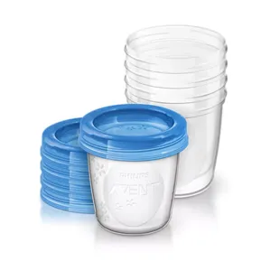 Contenitori riutilizzabili per la conservazione del latte materno Avent, 5 x 180 ml