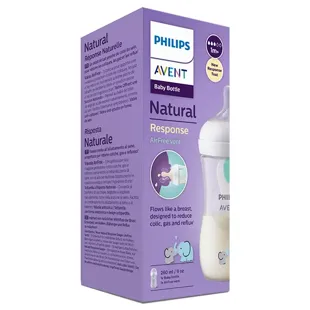 Biberon Avent Natural Response 3.0 AC, con design a elefante, 260 ml