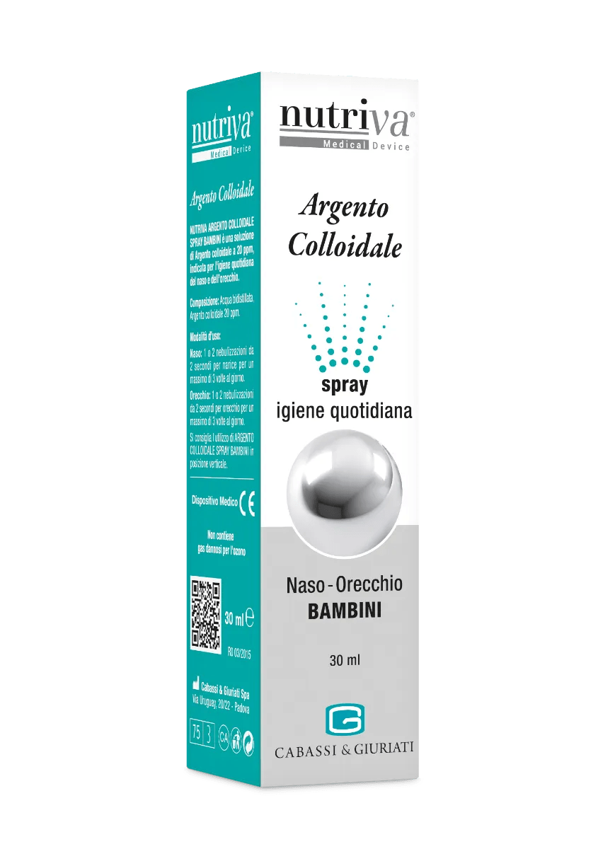 Nutriva Argento Colloidale Spray Pulizia Naso E Orecchie Bambini 30 ml