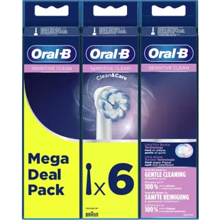 Oral-B Sensitive Clean Nachfüllpackung für elektrische Zahnbürsten, 6 Stück