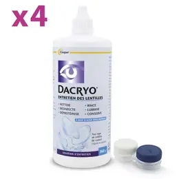 Dacryo-Solution d'Entretien des Lentilles 6 en 1 Nettoie Désinfecte Lot de 4 x 360ml