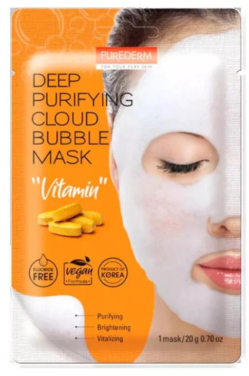 Purederm Masque à Bulles Nuage Purifiant en Profondeur Vitamine 1 pc