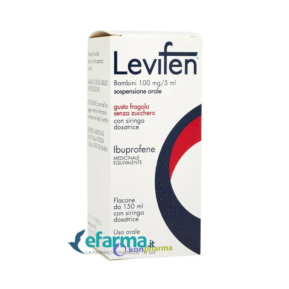 Levifen 100 mg/5 ml Ibuprofene Analgesico 150 ml Fragola