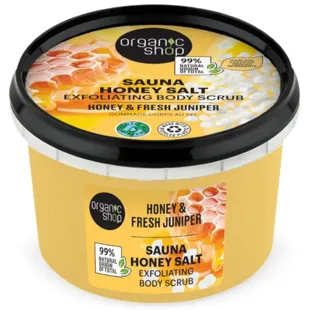 Organic Shop Sauna Effect Salt Body Scrub with Honey and Juniper 250 ml