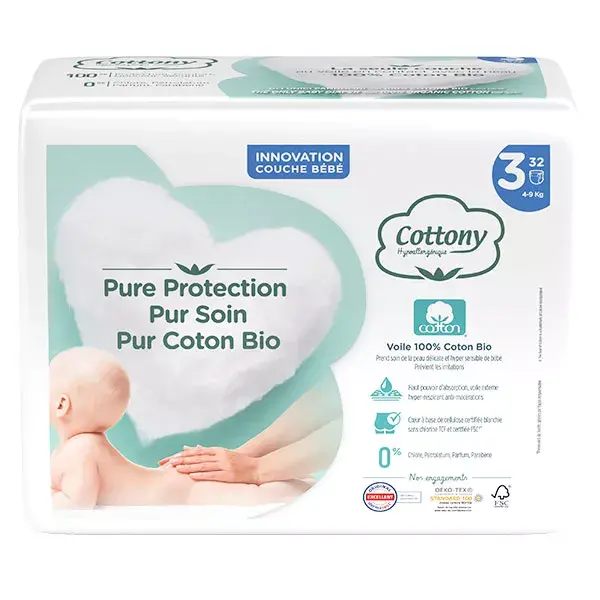 Cottony Baby Nappies Size 3 4-9kg 32 Units