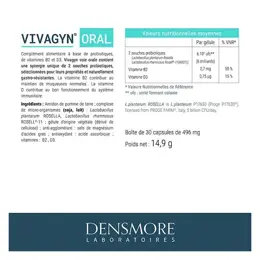 Densmore VIVAGYN ORALE - Pro biotique - Restaure l'équilibre Vaginal -1 mois