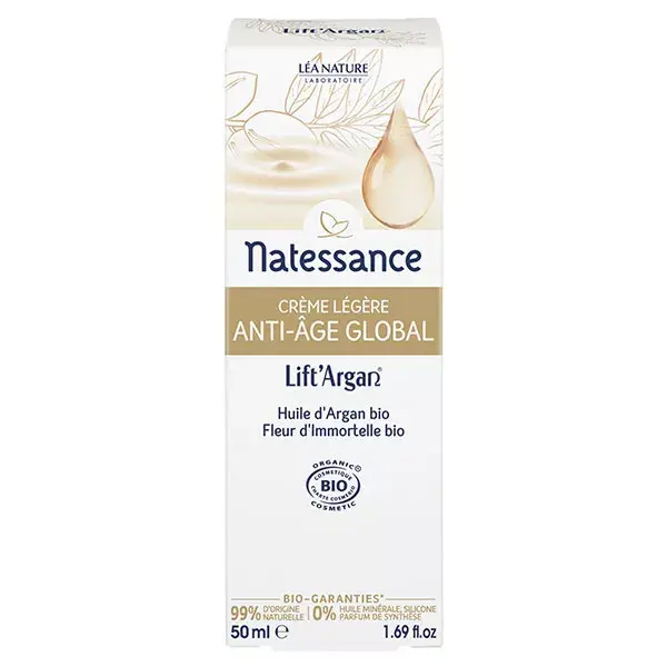 Natessance Lift'Argan Crème Légère Anti-Age Global Bio 50ml