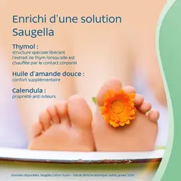 Saugella Cotton Touch Tampon Hygiénique sans Applicateur Flux Important - Pack 16