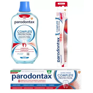 Parodontax Pasta Dentífrica Proteção Completa 75 ml + Escova + Enxaguante Bucal 500 ml
