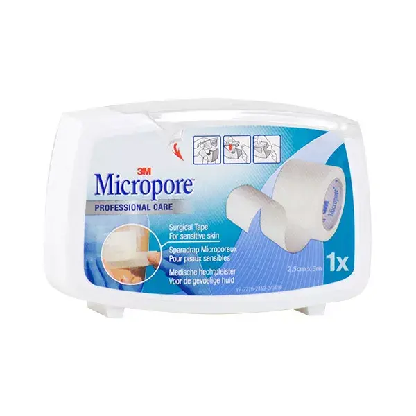3M Micropore Sparadrap Microporeux Blanc 2,5cm x 5m