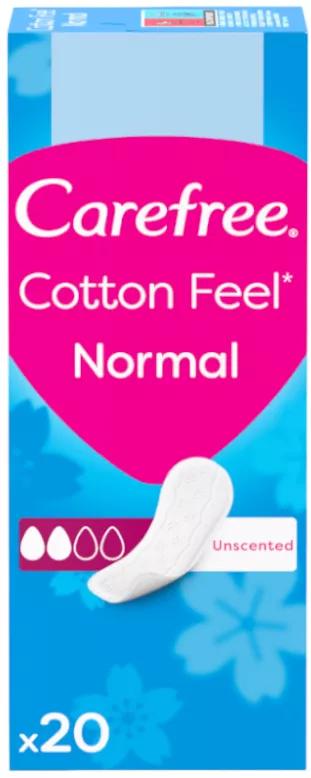 Carefree Protegeslip Cotton Feel Normal Sin Fragancia 20 uds