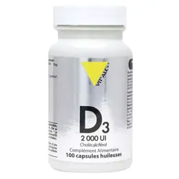 Vit'all+ Vitamine D3 2000 UI 100 capsules huileuses