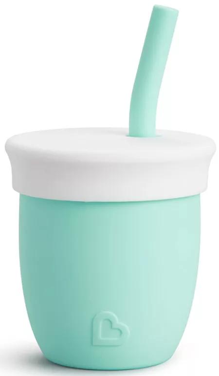 Munchkin Gobelet en Silicone avec Paille Menthe 120 ml