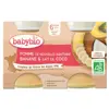 Babybio Fruits Pot Pomme Banane Lait de Coco +6m Bio 2 x 130g