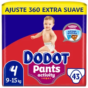 Diapers Dodot Pants Activity Extra T4 9-15Kg 45Uds