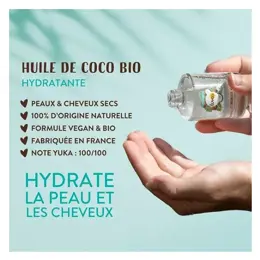 Lovea - Huile De Coco Bio Multi-Usages - Peaux Sèches & Cheveux Secs 50ml