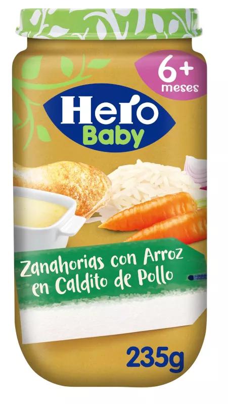 Hero Baby Pot Wortelen met Rijst in Kippenbouillon +6m 235 gr