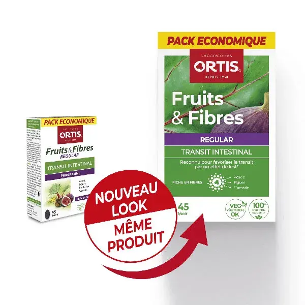 Ortis Transit Intestinal Fruits & Fibres Regular Pack Eco 45 comprimés