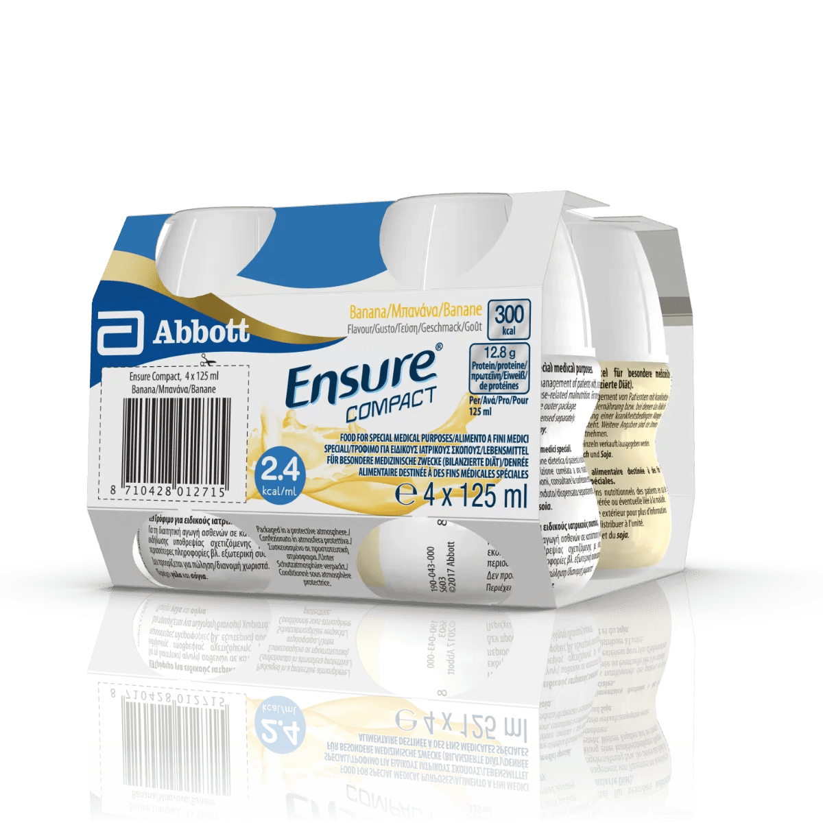 Ensure Compact Alimento a Fini Medici Speciali Ipercalorico e Proteico Banana 4x125ml