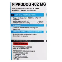 Biocanina Fiprodog 402mg Très Grand Chien de 40 à 60kg 3 pipettes