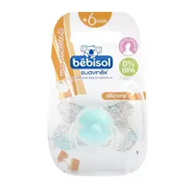 Bébisol Sucette Physiologique Silicone Bleue + 6 mois (réf S)