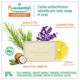 Puressentiel Assainissant Savon Solide Surgras Aux 3 Huiles Essentielles 100g