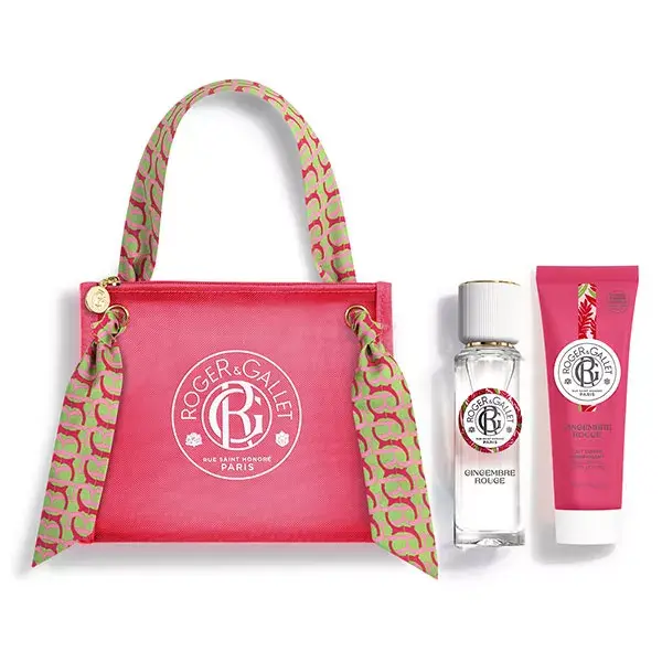 Roger & Gallet Coffret trousse Eau Parfumée Bienfaisante Gingembre Rouge 30 ml et son Lait Corps