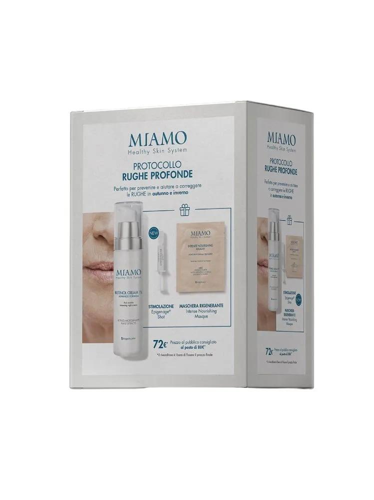 Miamo Protocollo Rughe Profonde Con Epigenage Shot 1ml + Intense Nourishing Maschera 10 ml + Rerinol 1% Crema 50 ml