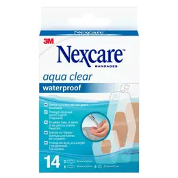 Nexcare Aqua Clear Pansement Waterproof 3 Tailles 14 unités