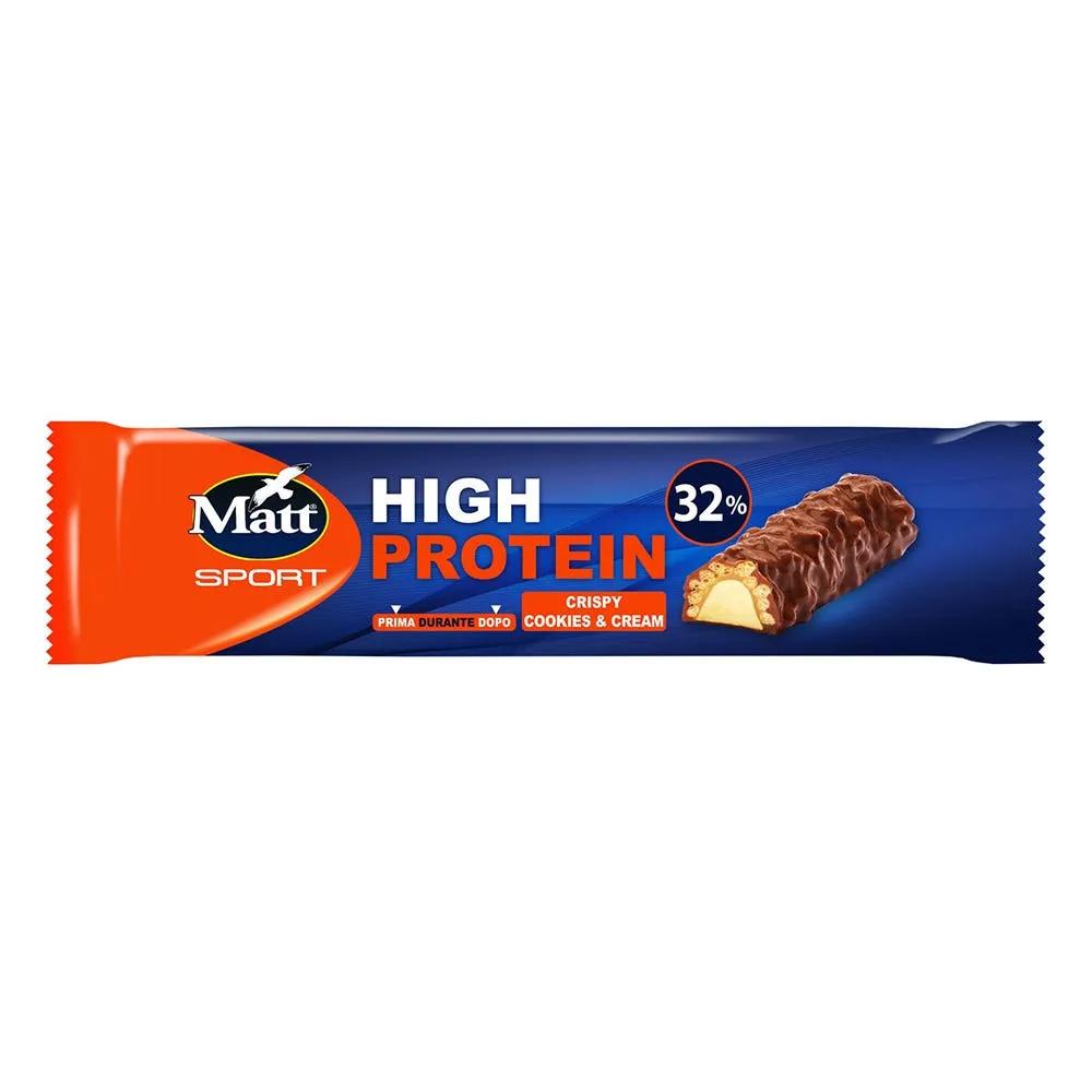 Matt Sport High Protein Crispy Cookie & Cream Barretta Proteica Da 50g