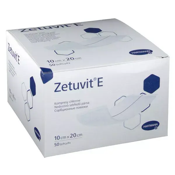 Hartmann Zetuvit-E Non Sterile American Absorbent Dressing with Hydrophobic Back 10 x 20cm 50 units