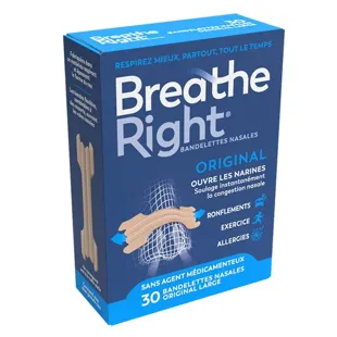 Breathe Right Nasal Strips Original Large Naso Congestionato Confezione da 30