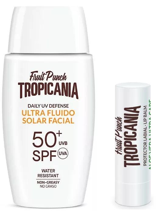 Tropicania Pack Protetor Solar Facial SPF50+ Ultra-Fluido 50ml + OFERTA Protetor Labial Aloe Vera